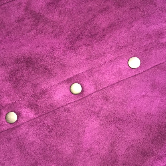 Retrology Button Front Microsuede Midi Skirt - Picture 3 of 5